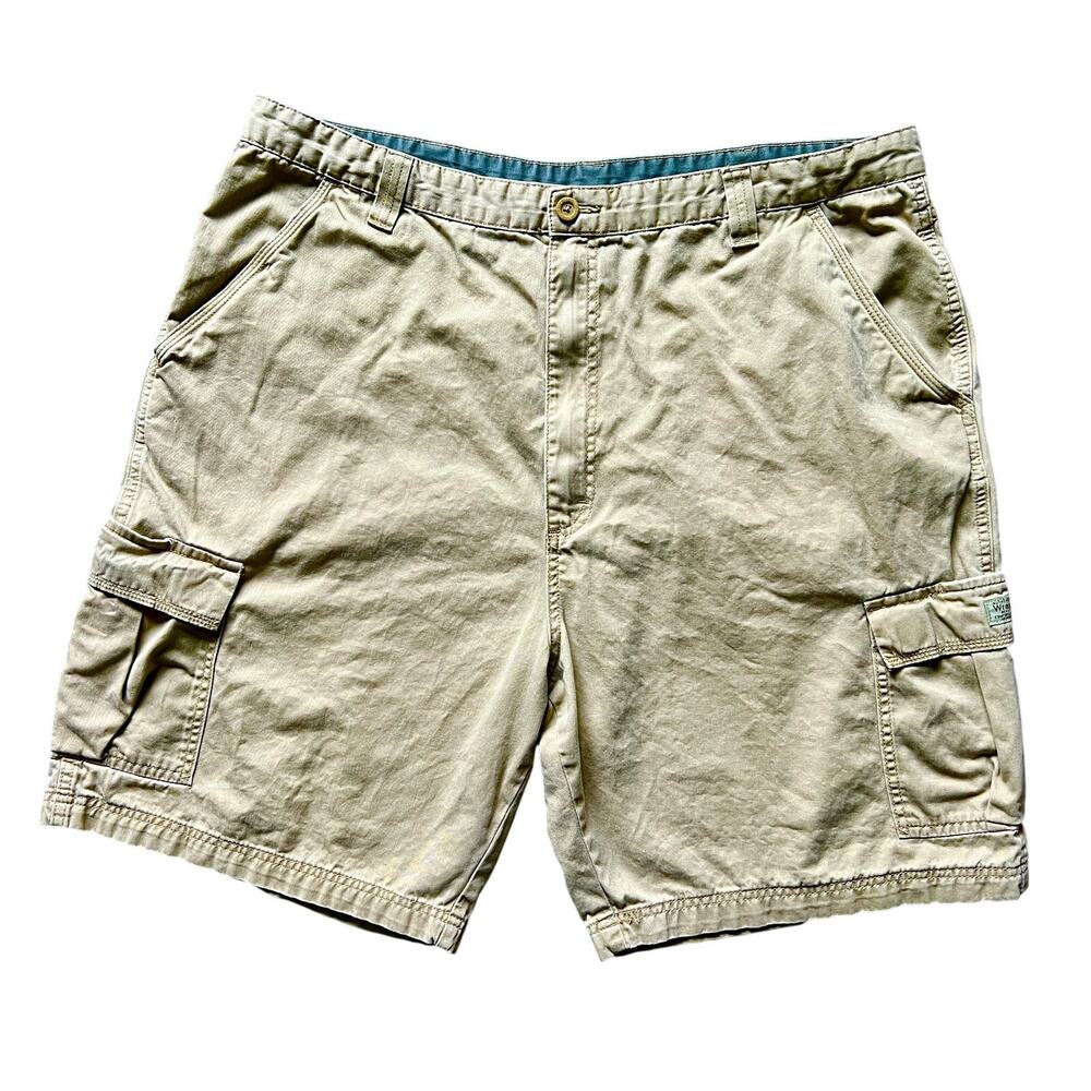 Wrangler Hero Mans 100% Cotton Khaki Cargo Shorts Relaxed Fit‎ Size 42